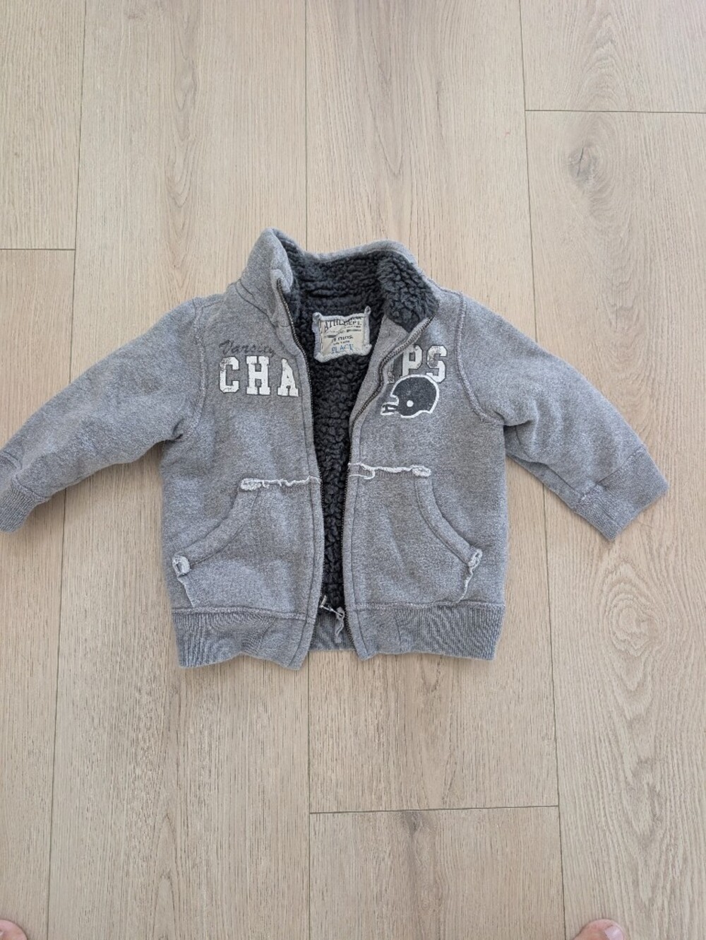 The Children's Place : Kids Gray Sherpa-Lined Zip Hoodie Jacket 0250